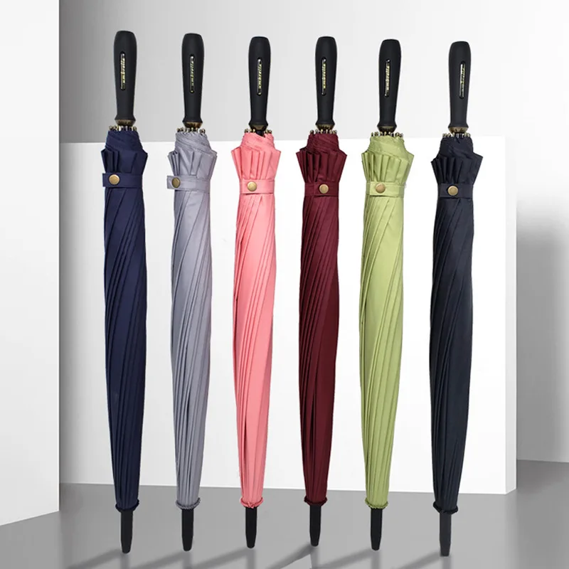 Полуавтоматические зонты с длинной ручкой для защиты от ветра и дождя зонтик
