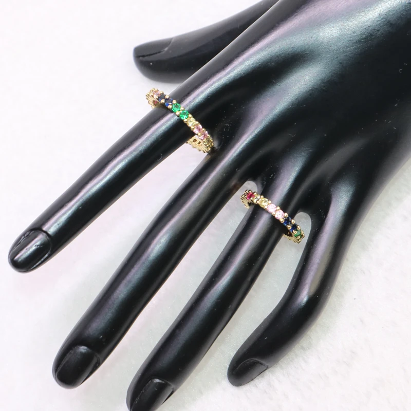 6 шт Высокое качество Циркон Кристалл кольца ювелирные изделия подарок для леди