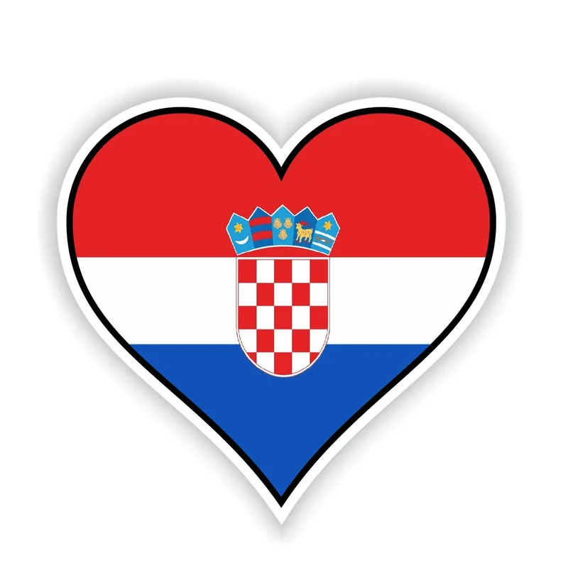 YJZT 13.7CM*12.7CM Personality Car Accessories CROATIA HEART Flag Sticker Decal 6-1530 | Автомобили и мотоциклы