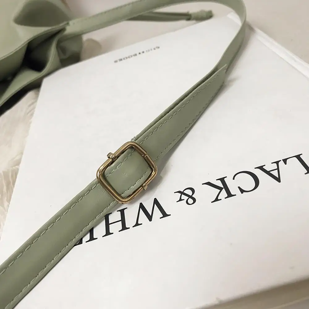 Мятная сумка-мешок кожаная сумка через плечо для женщин маленькие сумки на