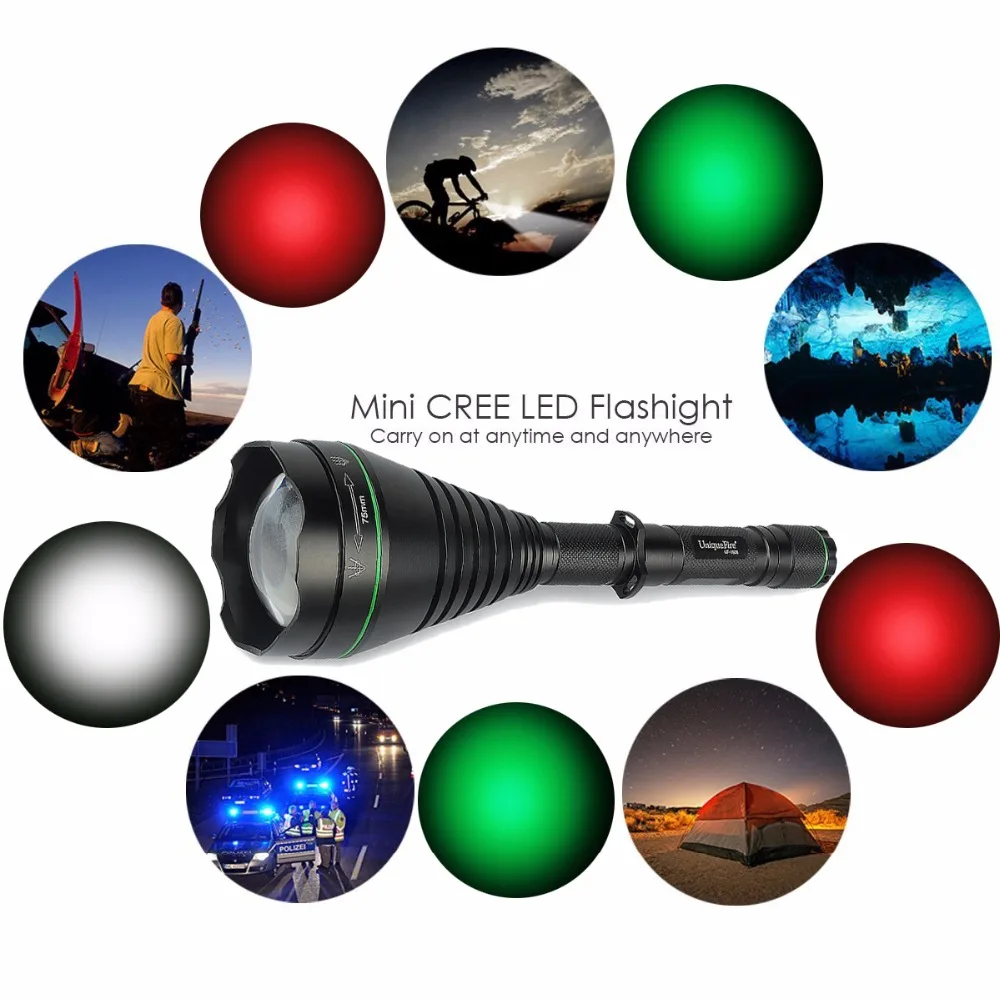UniqueFire 1508 75 мм XRE/XPE/XPG светодиодный тактический фонарь 1 Режим регулируемый фокус