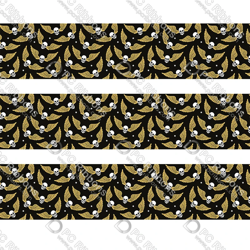 Изготовленные на заказ с изображением черепа grosgrain полиэфирная лента 50 ярдов