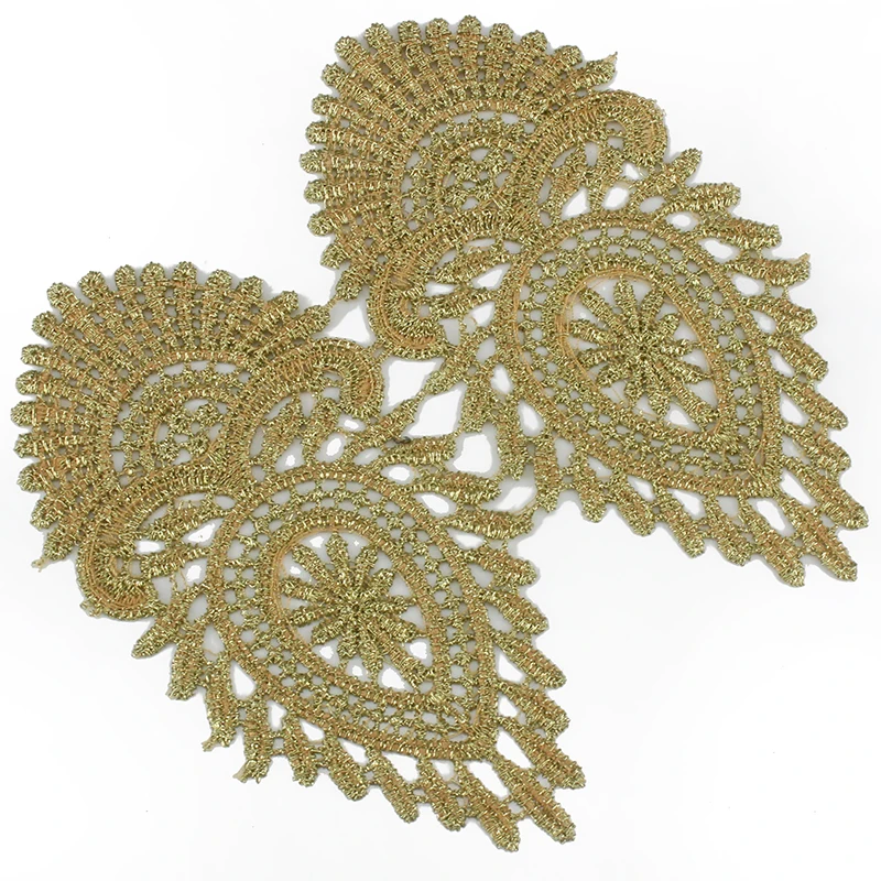 2 ярда золотистая металлическая кружевная лента отделка вязаный крючком шнур