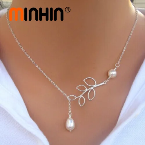 MINHIN, новинка, популярная, 20 цветов, многоцветная, Большая подвеска, цепочка, ожерелье, женская, тонкая, для банкета, ювелирное изделие - Окраска металла: XL676 pearl silver