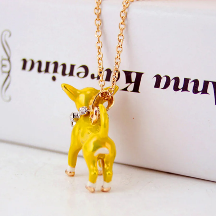 Очаровательное эмалированное маленькое желтое ожерелье для собаки модная