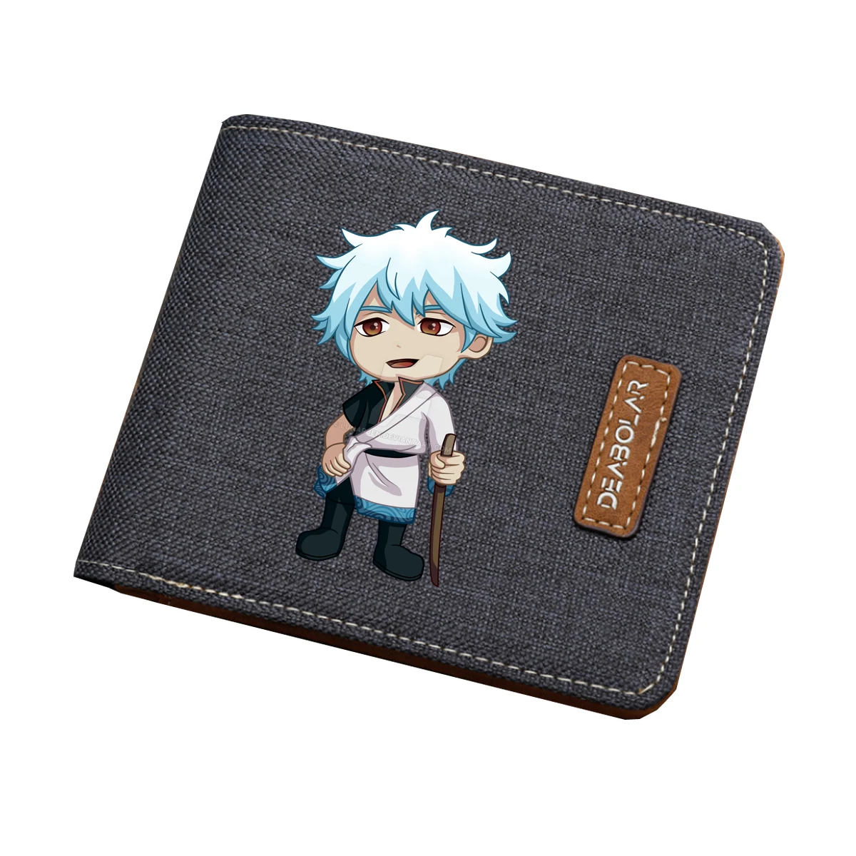 

Japan anime Gintama wallet Men women short printing Carteira Bifold wallet teenagers student canvas wallet Kids coin Card purse