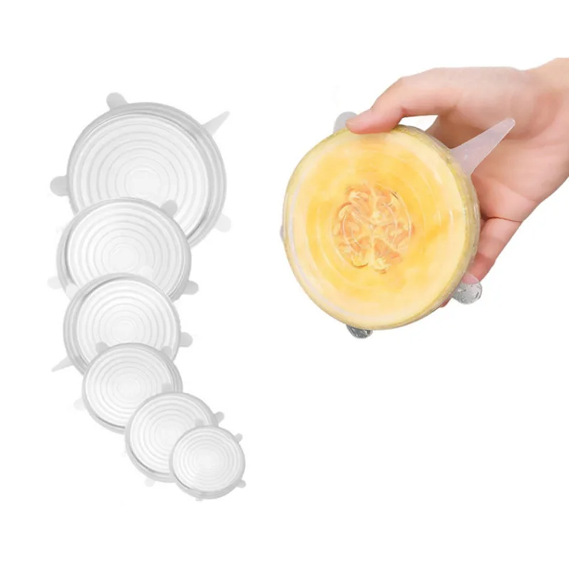 6 шт. силиконовые крышки для посуды многоразовые колпачки вакуумного упаковщика