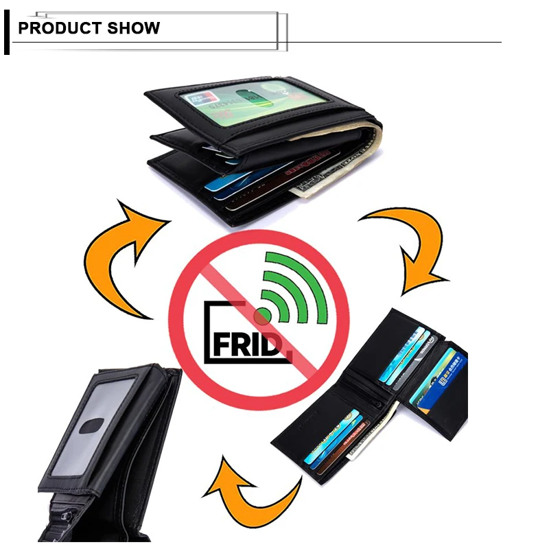 Новинка мужской кошелек из натуральной кожи, предотвращающий RFID мужской кошелек, визитница, однотонный Футляр для карт, на молнии, Карманный Кошелек для монет, мужской