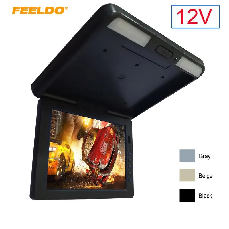 

FEELDO DC12V 11,3 "на крыше TFT LCD монитор 2-полосный видео вход 11,3 дюйма откидной автомобиль/автобус/грузовик монитор 3 цвета #1284