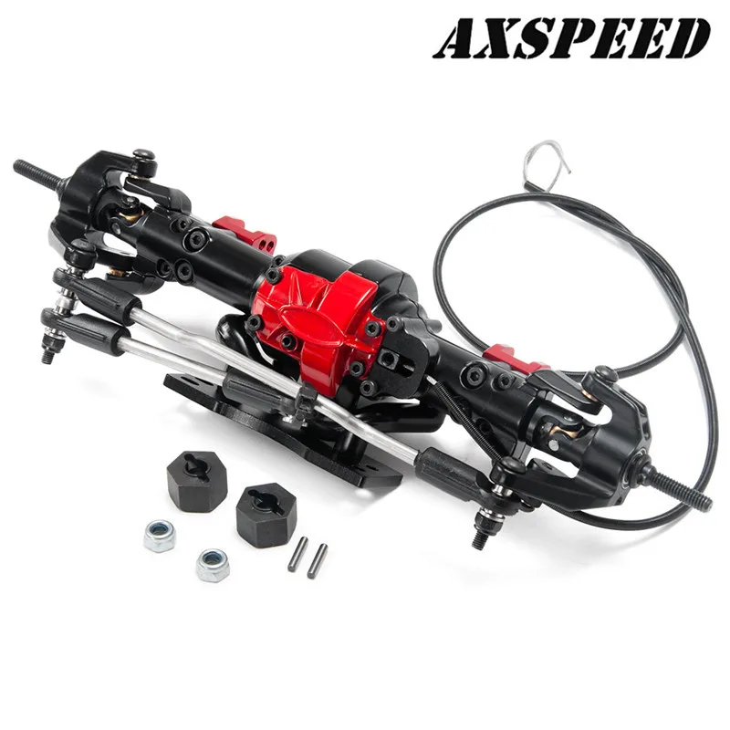 Front axle Передние/задние оси из алюминиевого сплава(с замком) для D90 RC Гусеничный черный и красный - Цвет: Front axle