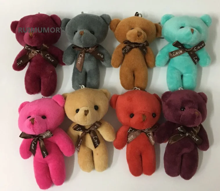 Много цветов-Горячая Свадьба Bowknot медведь чучело плюшевая игрушка кукла, подарок брелок медведь детские игрушки