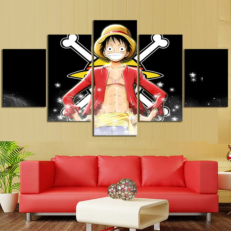 Модульный постер на холсте распылитель 5 шт. Luffy D Monkey настенное искусство цельный
