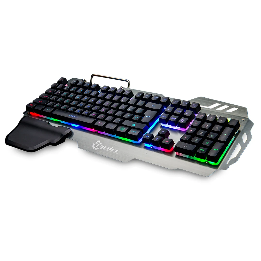7pin PK900 стоя 104 клавиш игровая мембрана клавиатура с красочной подсветкой для Mac