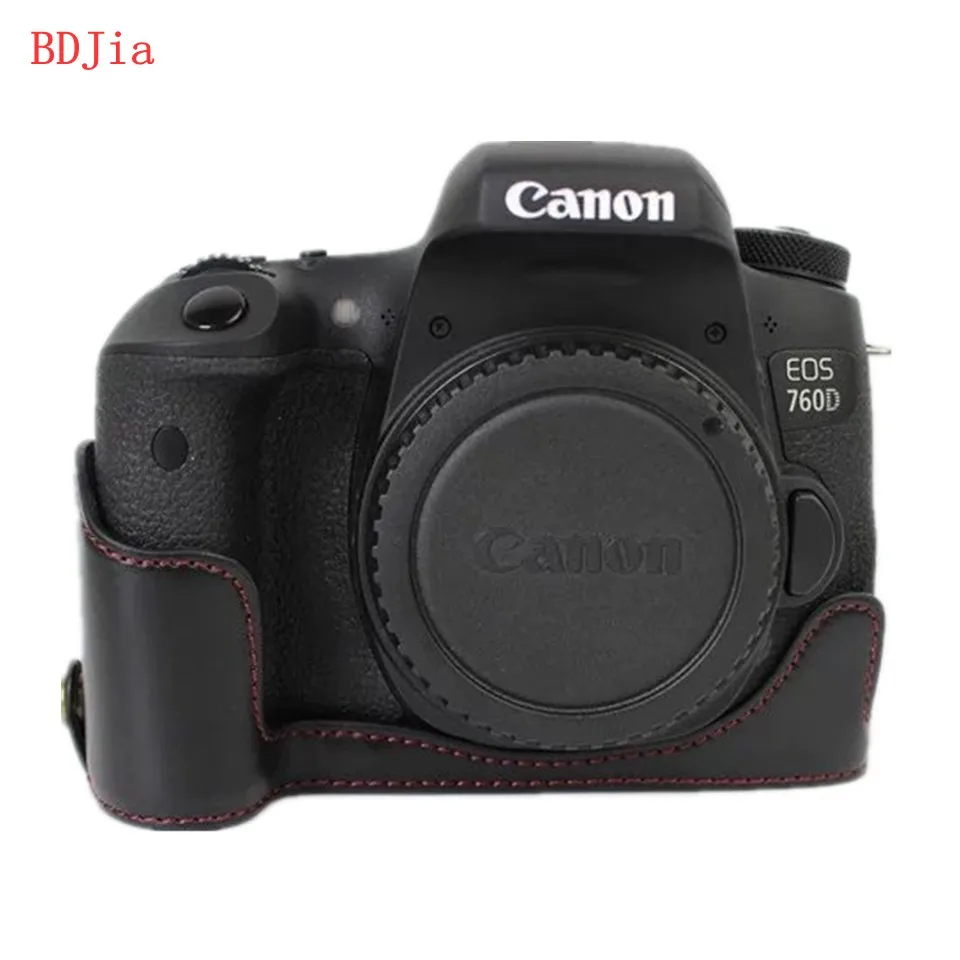 Новейшая сумка для камеры чехол Canon 760D 750D 700D 650D из искусственной кожи половинный