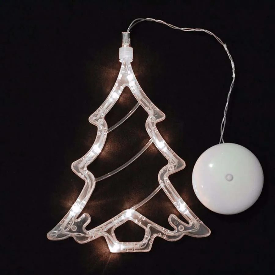 Xmas tree ( White ) Присветодио дный соски LED Рождество свет декоративный колокольчик с оленями форма рождественской елки Фея Крытый открытый декоративные лампы для мотоциклов на Рождество год праздник - Испускаемый цвет: Xmas tree ( White )