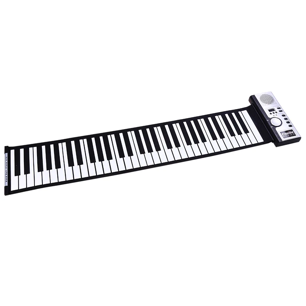 Портативная Гибкая 61 клавиша силиконовая MIDI цифровая мягкая клавиатура пианино