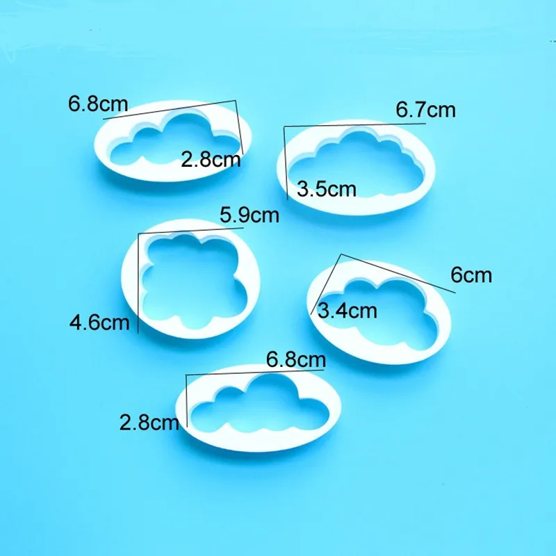 5 pcs Fondant cutter cloud plastic cake/cookie/buscuit fondant mold cake decorating tools sugarcraft | Дом и сад