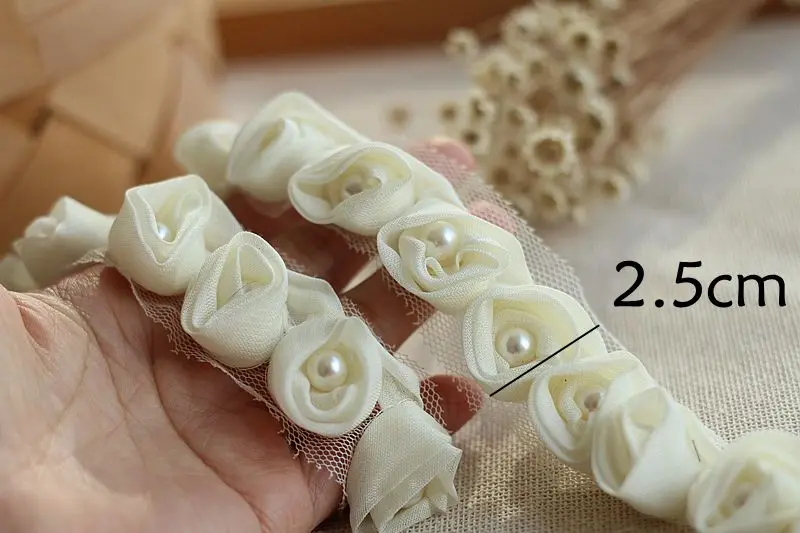 3D Роза цветы кружевная отделка ткань аппликация Швейные принадлежности лента 1