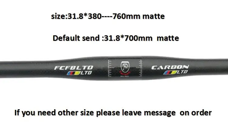 31.8 flat FCFB углеродный руль BMX, Горный Руль с плоским стержнем, хороший бар, Размер 25,4 мм, 31,8 мм, запчасти для горного велосипеда - Цвет: 31.8 flat