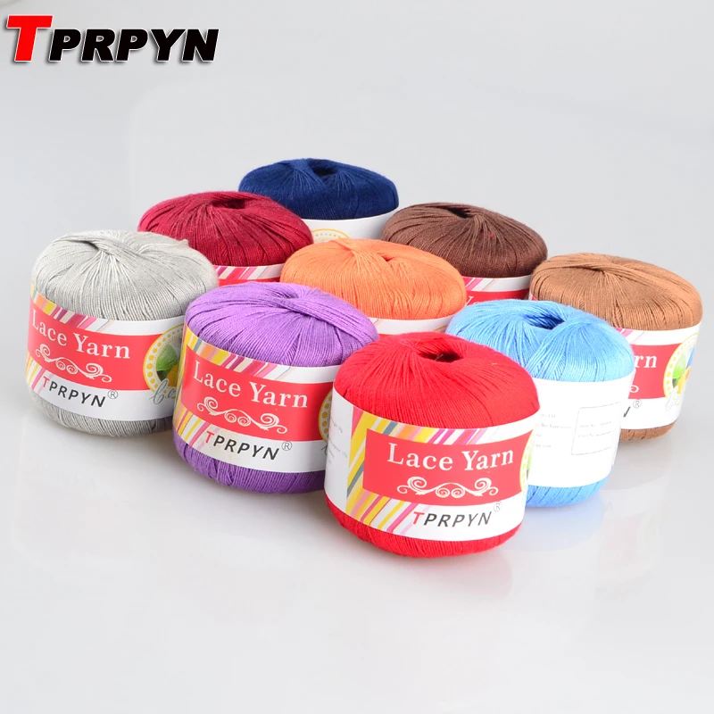 TPRPYN 1 шт. = 50 г кружевная пряжа 100% хлопчатобумажная для ручного вязания 180 метров тонкая Органическая нить