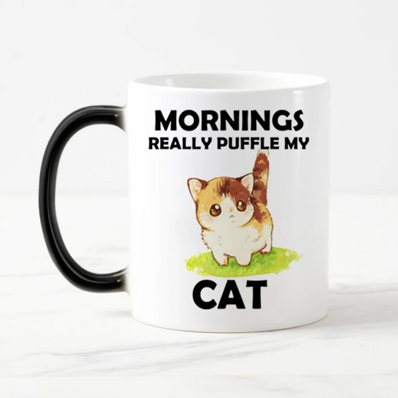 

Funny Cat Color Changing Coffee Mug, Magic Heat Sensitive Tea Cup, Mugs, Best Gift for Children, Free Shipping