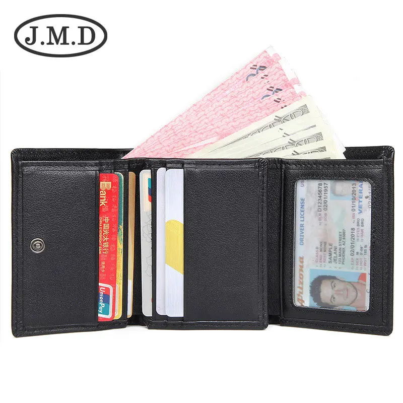 J.M.D 2019 новый кошелек из натуральной кожи наппа короткий складной RFID защитный 8137 -