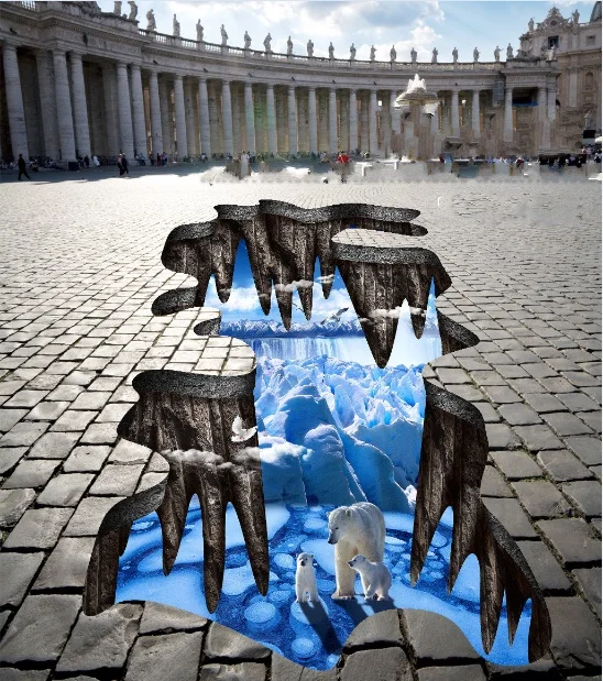 

[Self-Adhesive] 3D Polar Bear 4 Non-slip Waterproof Photo Self-Adhesive Floor Mural Sticker WallPaper Murals Print Decal