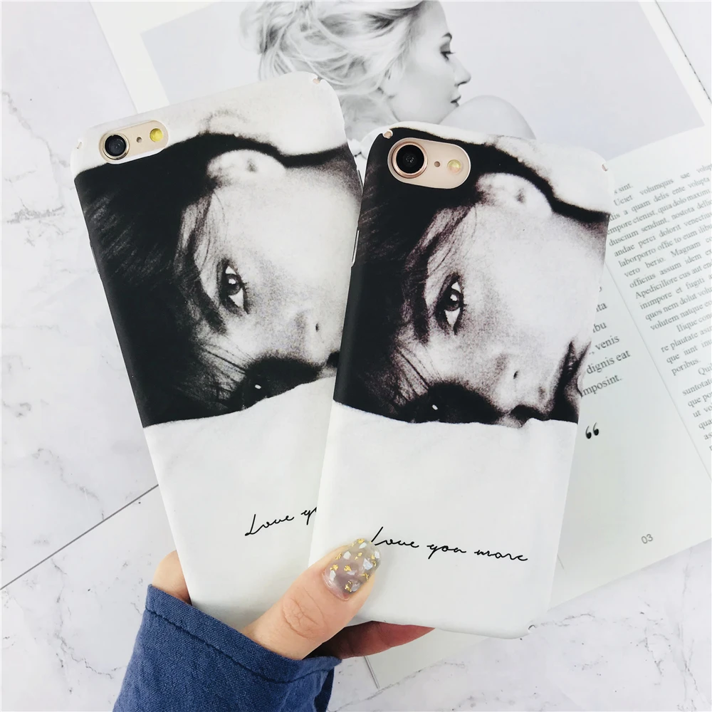Черный и белый Cool Girl чехлы для Iphone 8 простого текста чехол телефона Plus