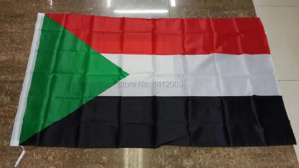 Бесплатная доставка 90*150 см висячий суданский Национальный флаг