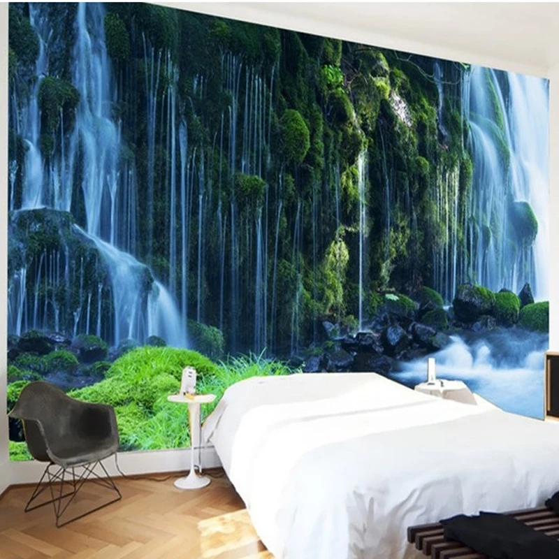 

Настенная бумага с китайским водопадом, природным пейзажем, для гостиной, спальни, классический Декор интерьера, обои 3D