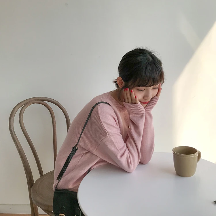 Mooirue осень женский свитер Kawaii корейский удобный тонкий эластичный джемпер женский желтый серый свитер