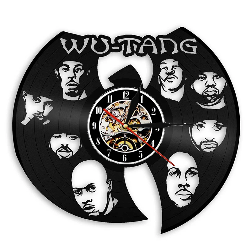 Винтажные виниловые часы Klok Horloge Murale настенные с музыкальной темой Wu Tang Clan в стиле
