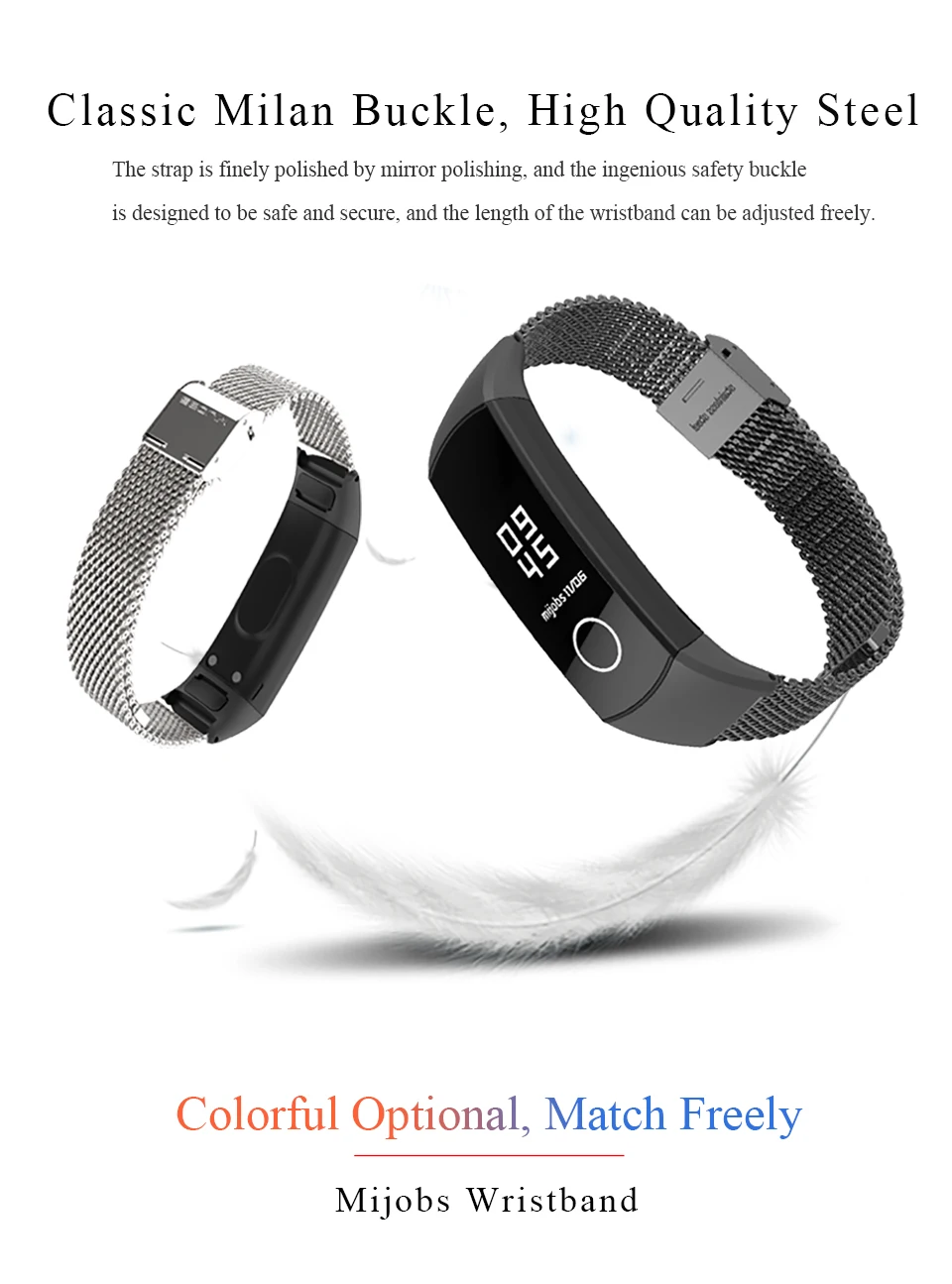 Mijobs Honor Band 4 ремешок из нержавеющей стали Миланский металлический ремешок для huawei Honor Band4 Ремешок Браслет Смарт-браслет аксессуары