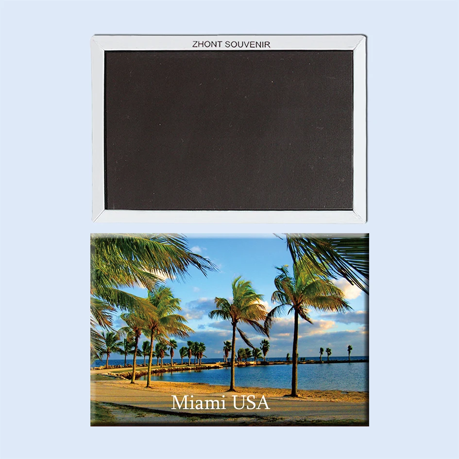 

The sea coconut tree Miami Florida USA 22993 Magnetic refrigerator Travel souvenirs