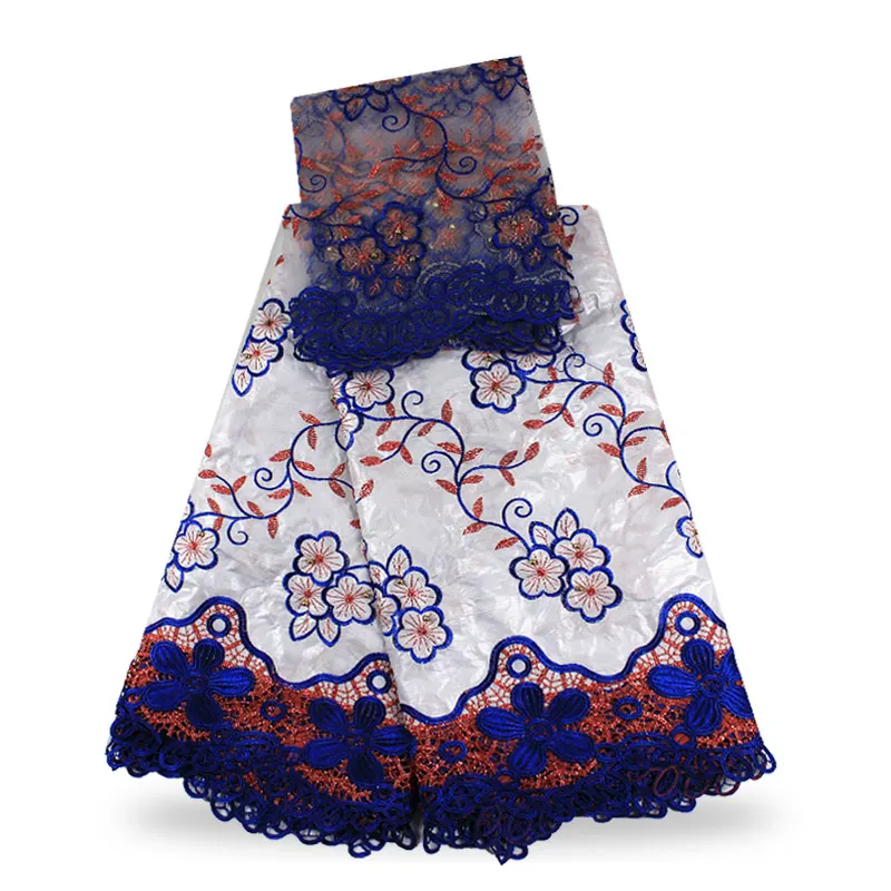 В нигерийском стиле Базен Кружево ткани 5 метров + 2 ярдов Тюль сложные Дизайн tissus