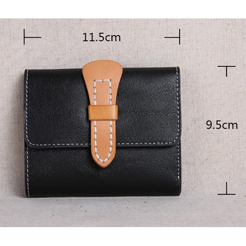 Кожаный мужской кошелек AETOO ручной работы с вертикальной пряжкой и простой