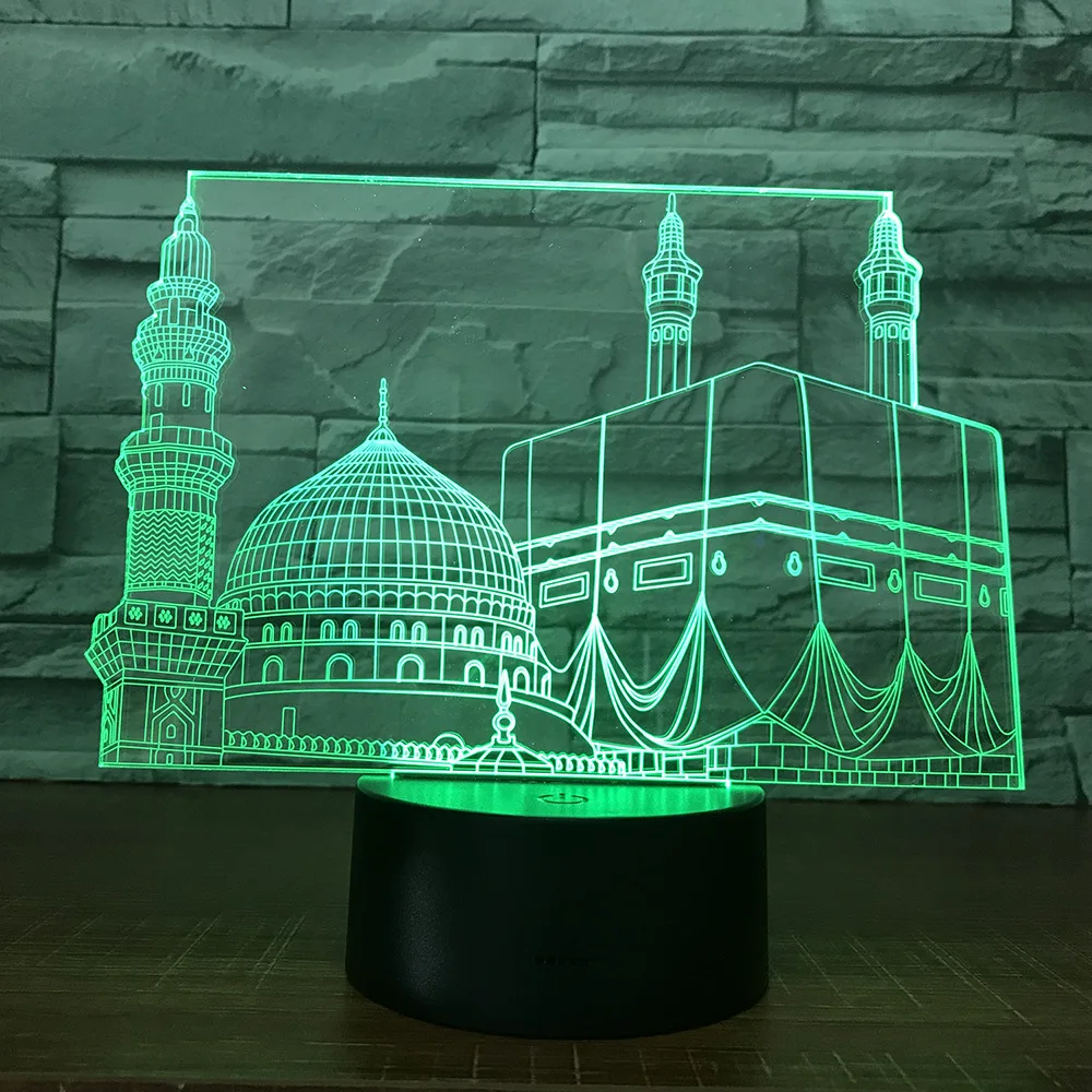 

Temple Castle 7 Colorful USB 3D Lamp Bedroom Office Decoration Desk Table Lamp Child Night Lights with Touch / Remote Control