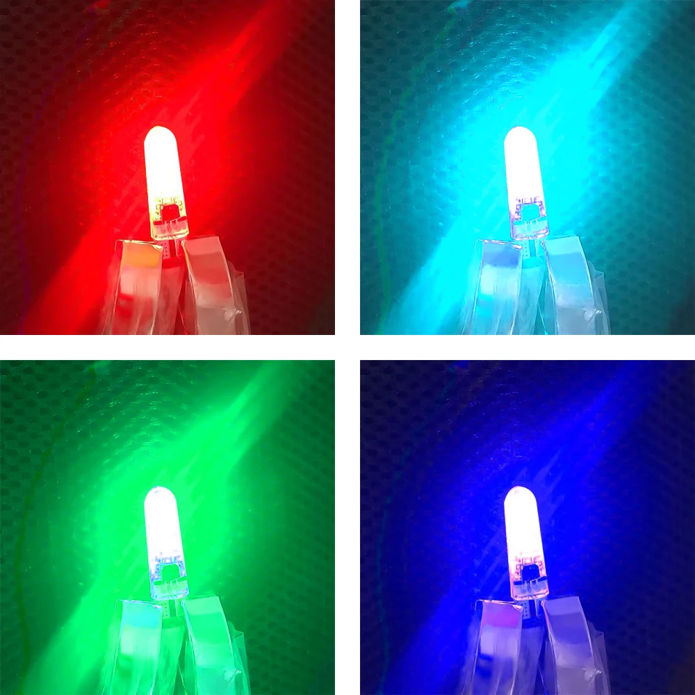 Светодиодный светильник из силикагеля 2 шт. RGB лампы T10 W5W 194 168 5050 SMD автомобильный