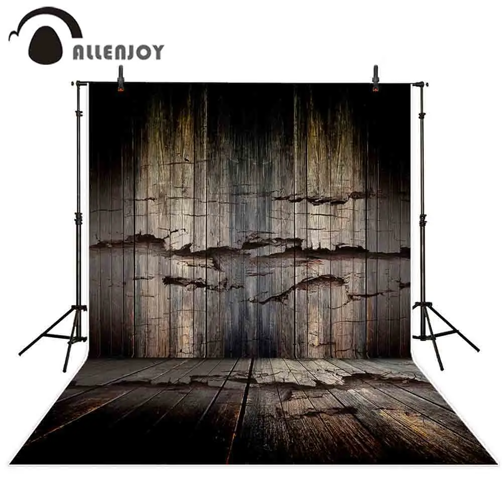 Allenjoy фоны фотозона темно-коричневая старинная деревянная стена винтажный