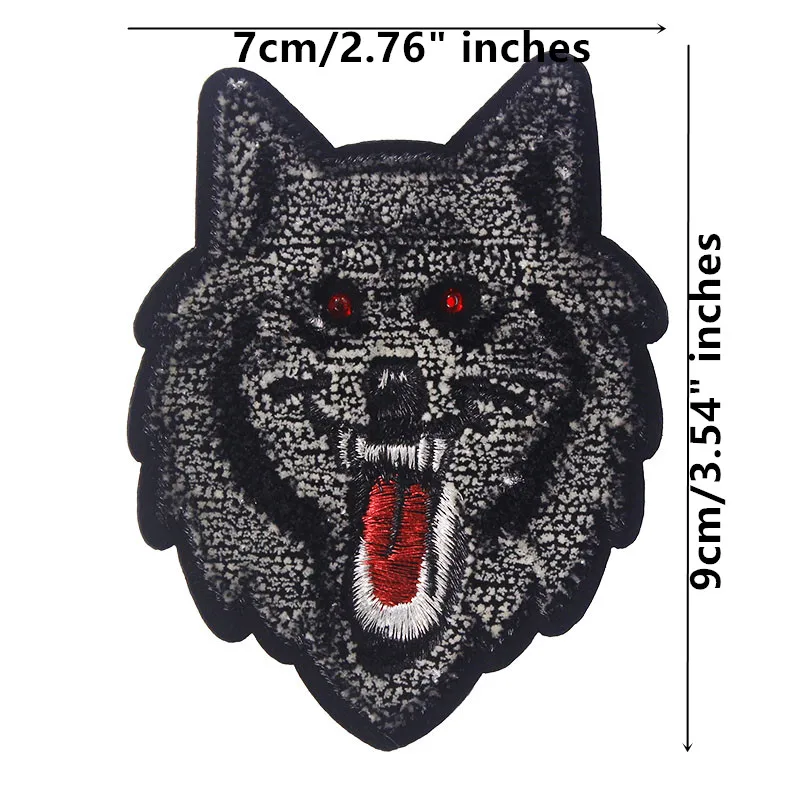 10 шт бисером Волчья Голова бархат Знак Аппликация утюг на Нашивки Кружево Ткань