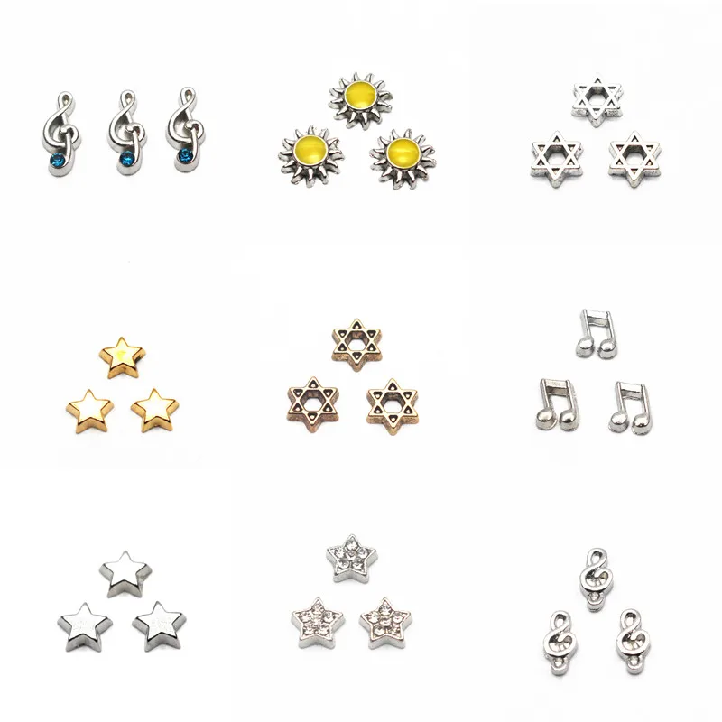 Новинка 10 шт./лот плавающие музыкальные Подвески Sun star медальоны с эффектом