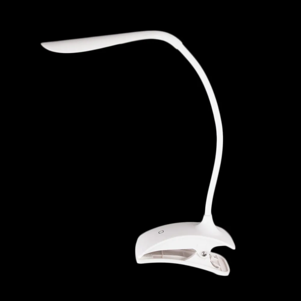 USB настольная лампа 3 уровня с регулируемой яркостью зажимом 360 градусов батарея