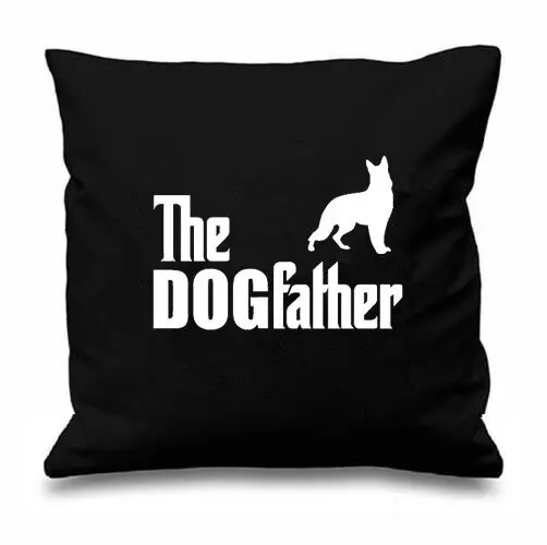 

Cool The Dogfather Alsatian Cushion Cover German Shepherd Dog Throw Pillows Cases Novelty Dogs Puppy Pet Gift Couch Decor 18"