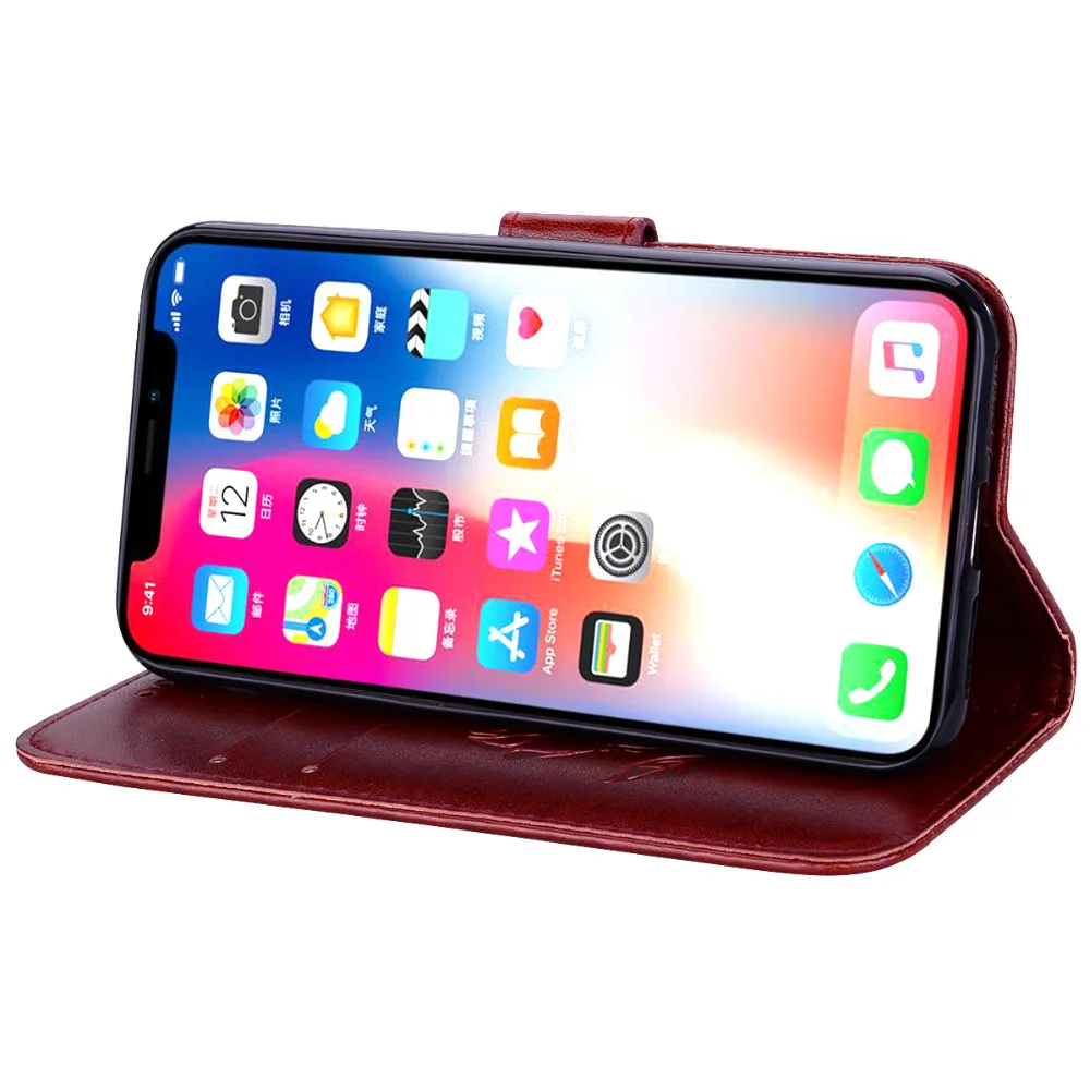 Роскошный кожаный кошелек чехол для iPhone X 8 7 6 6 S Plus 5 5S SE Мандала цветочные чехлы слот для карт карман стенд чехол