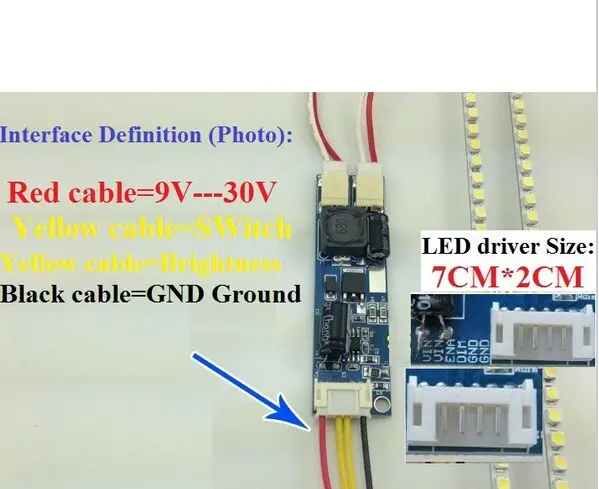 Conjunto Atualização 27 27 Polegada Ccfl Tela Lcd para Monitor de Led 620 mm Led Backlight Strip Kit Luz Ajustável 10
