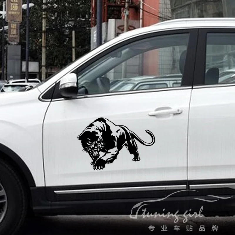 Car Stickers 2 PCS Leopard Cheetah Animal Creative Decals For Doors Auto Tuning Styling Waterproof Vinyls 33cm 50cm D22