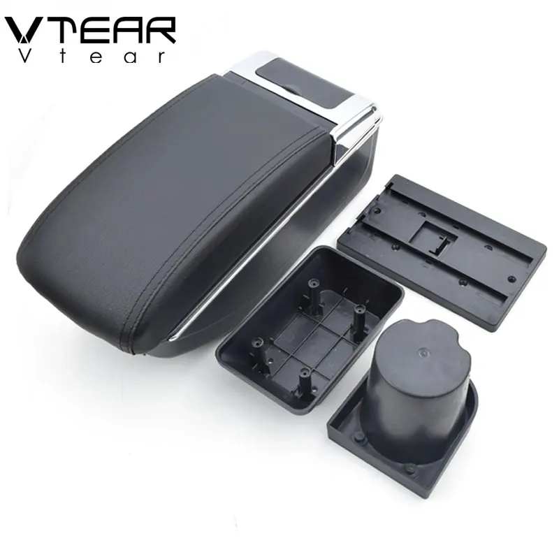Vtear для Toyota RAV4, подлокотник, коробка, зарядка через usb, повышается, двойной слой, центральный магазин, содержание, подстаканник, пепельница, аксессуары 99-03