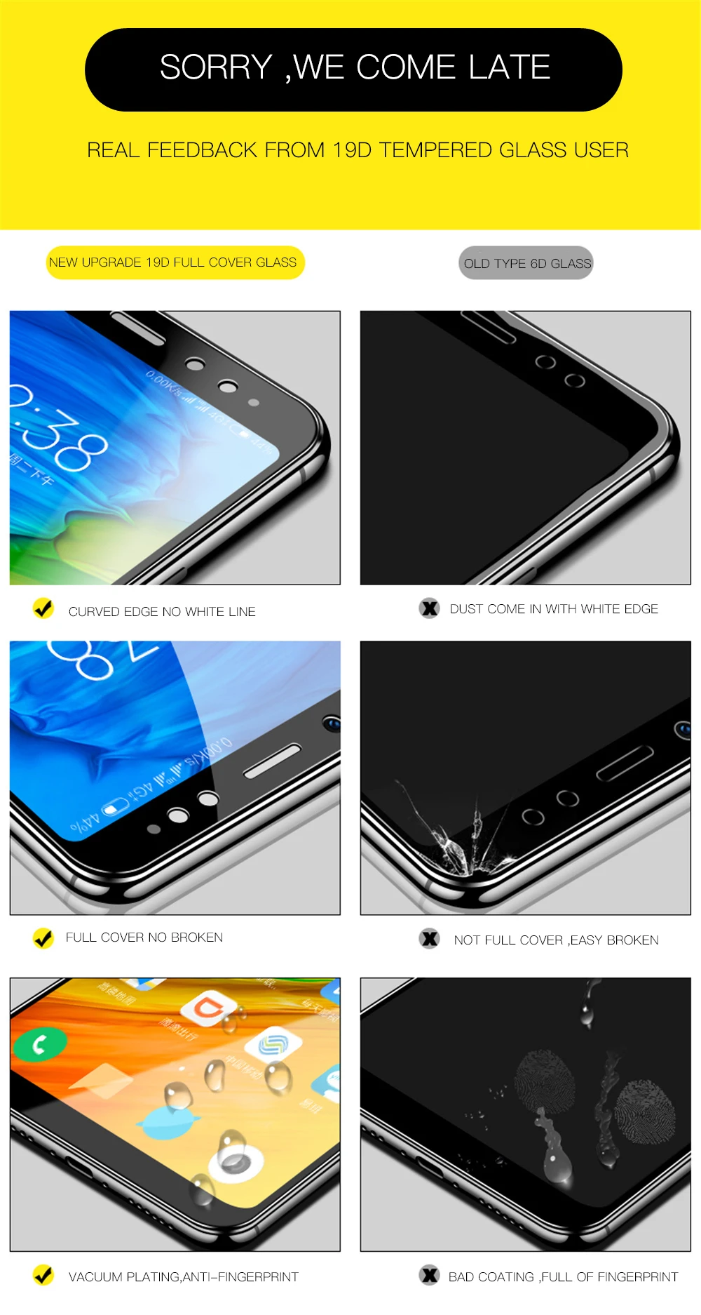 19D изогнутое закаленное стекло с полным покрытием для Xiaomi Redmi Note 7 5 6 Pro 6A 5 Plus Защитная пленка для экрана