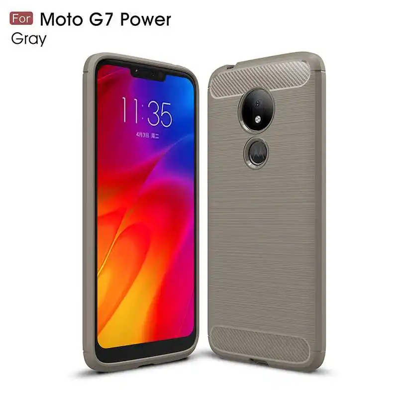 Модный противоударный мягкий силиконовый чехол Mokoemi 6," для Motorola Moto G7 power чехол для Motorola Moto G7 power чехол для телефона - Цвет: Gray