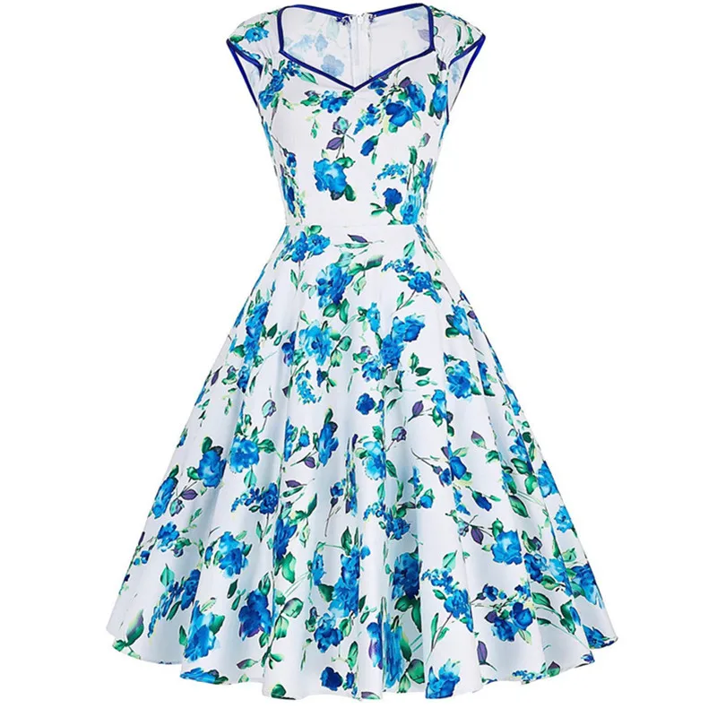 Женское платье в стиле ретро Hepburn летнее с v образным вырезом и большим помпоном